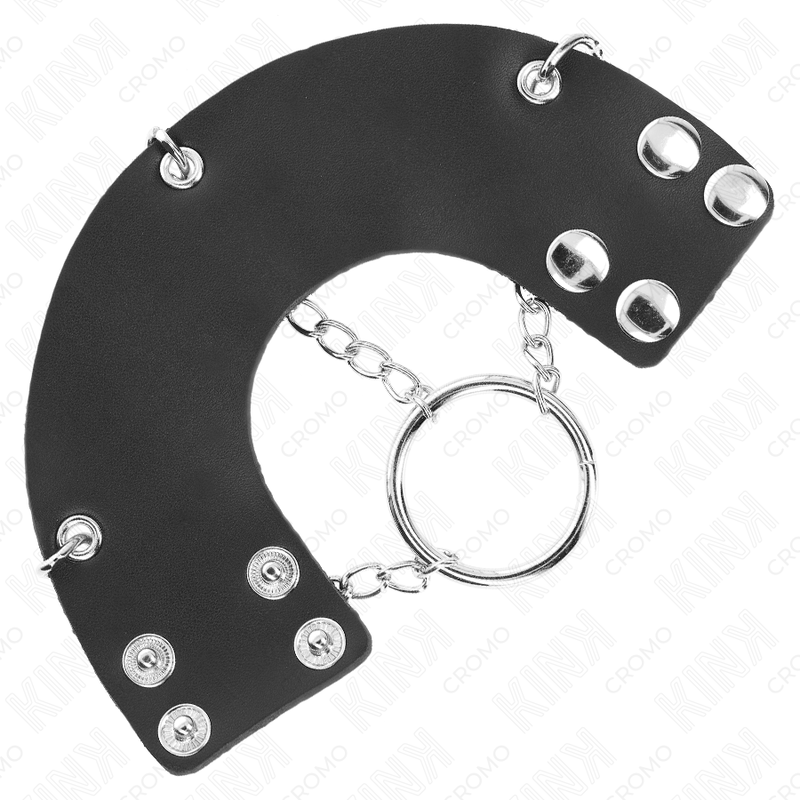 KINK - ANEL PARA PÊNIS 4 CM CORRENTE 7 CM METAL COM CINTO DE COURO - Imagem 5