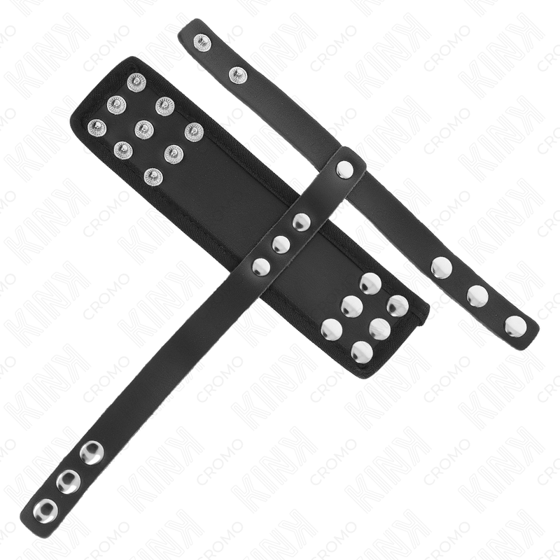 KINK - ANEL DE GAIOLA DE PÊNIS DE COURO COM TIRA DIVISORA DE BOLAS REVESTIDA AJUSTÁVEL - Image 3