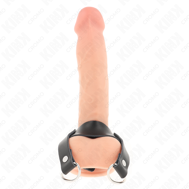 KINK - ANEL PARA PÊNIS COM ANÉIS EM FORMA DE "D" 18,5 X 3,3 CM - Imagem 2