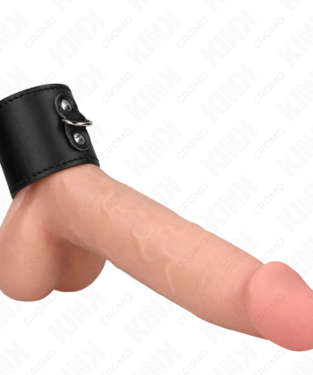 KINK - ANEL DE COURO PARA PÊNIS COM FECHO DE PRESSÃO 18 X 5 CM