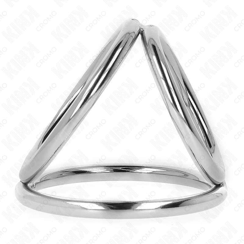KINK - ANEL DE PÊNIS TRIPLO DE METAL CROMADO DE 3,2 CM A 4,5 CM - Imagem 2