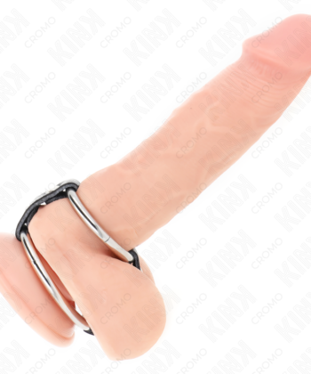 Visão alternativa de KINK - ANEL DUPLO PARA PÊNIS DE 3,8 CM A 5 CM CONECTADO POR COURO