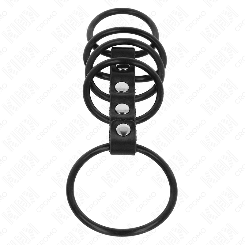 KINK - 5 ANÉIS DE SILICONE 3,8 CM A 4,8 CM CONECTADOS POR COURO - Imagem 3