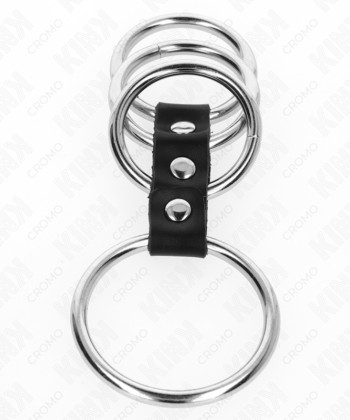 Visão alternativa de KINK - 4 ANÉIS DE METAL DE 3,7 CM A 5 CM CONECTADOS POR COURO