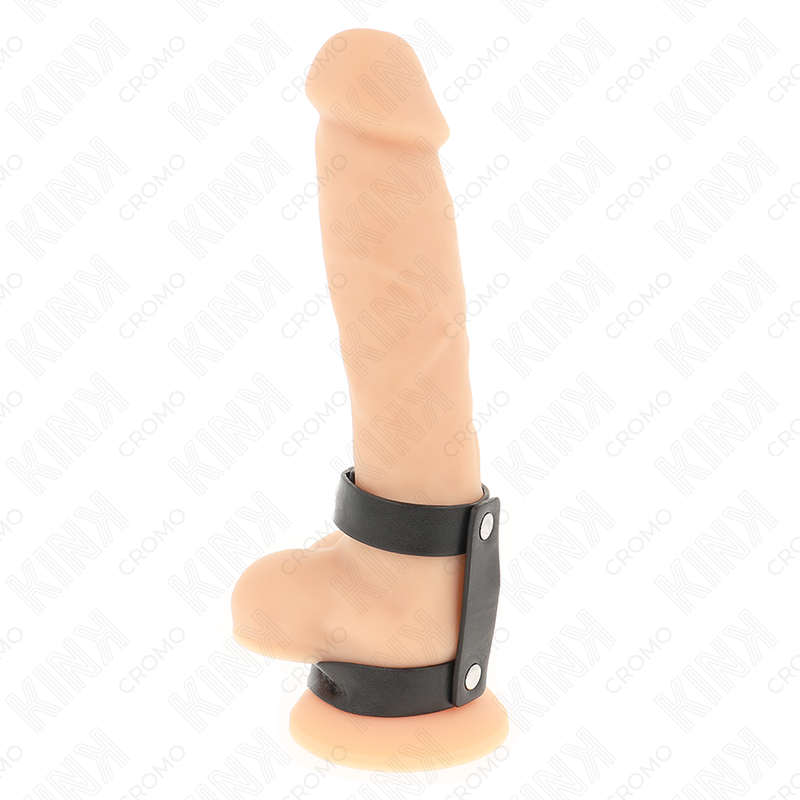 KINK - ANEL DE PÊNIS DUPLO DE COURO AJUSTÁVEL - Imagem 3