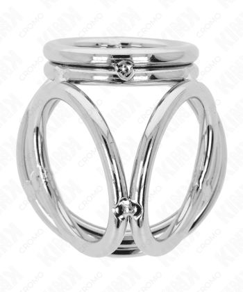 Visão alternativa de KINK - ANEL PARA PÊNIS DE METAL TRIPLO CROMADO 3,8 CM A 5 CM MODELO 1