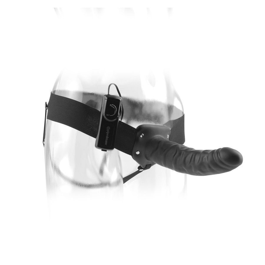 FETISH FANTASY SERIES - 19 CM VIBRATÓRIO OCO STRAP-ON PRETO - Image 5