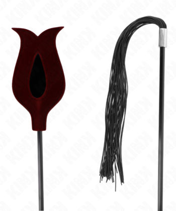 KINK - CHICOTE DE BORLA DE SILICONE FORMA DE ROSA 45 CM - Imagem 5