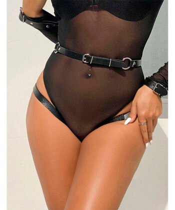 Visão alternativa de SUBBLIME - 953690 ALGEMAS COM CINTO DE BONDAGE PRETO TAMANHO ÚNICO