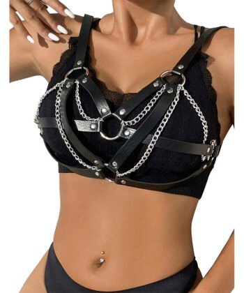 SUBBLIME - 953713 PUNK BONDAGE CINTO FIVELA DE METAL PRETO TAMANHO ÚNICO - Imagem 3