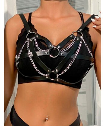 SUBBLIME - 953713 PUNK BONDAGE CINTO FIVELA DE METAL PRETO TAMANHO ÚNICO - Imagem 4