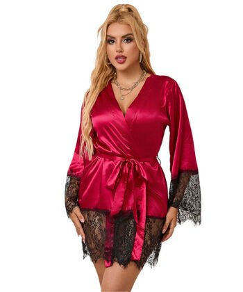 SUBBLIME - 953829 PIJAMAS ELEGANTES DE RENDA + TANGA VERMELHO L/XL