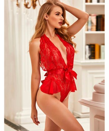 Visão alternativa de SUBBLIME - 953980 BODY SEXY COM BABADOS + CINTO VERMELHO L/XL