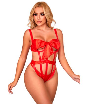 SUBBLIME - 954468 BODY SEXY CALADO CON LAZO ROJO S/M