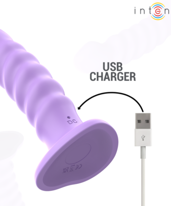 INTENSE - VIBRADOR BRENDA TAMANHO M DESIGN ESPIRAL 10 VIBRAÇÕES ROXO COMANDO À DISTÂNCIA - Imagem 5