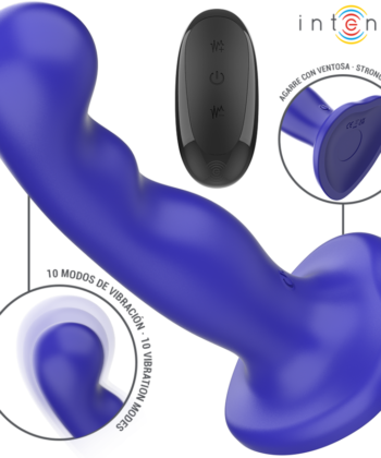 INTENSE - VIBRADOR SHORTY COM VENTOSA AZUL CONTROLE REMOTO