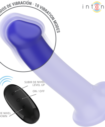 INTENSE - VIBRADOR VICTORIA COM VENTOSA 10 VIBRAÇÕES AZUL ESCURO COMANDO À DISTÂNCIA - Imagem 3