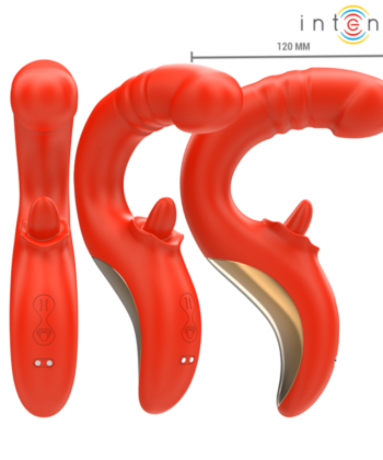 Visão alternativa de INTENSE - VIBRADOR E ESTIMULADOR PAULINA EM FORMATO U VERMELHO