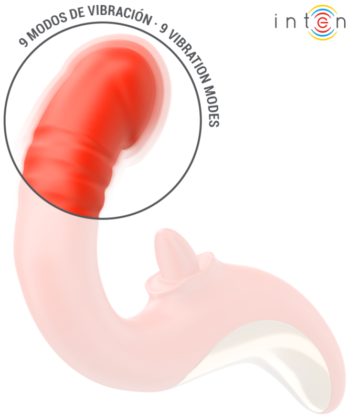 INTENSE - VIBRADOR E ESTIMULADOR PAULINA EM FORMATO U VERMELHO - Imagem 3