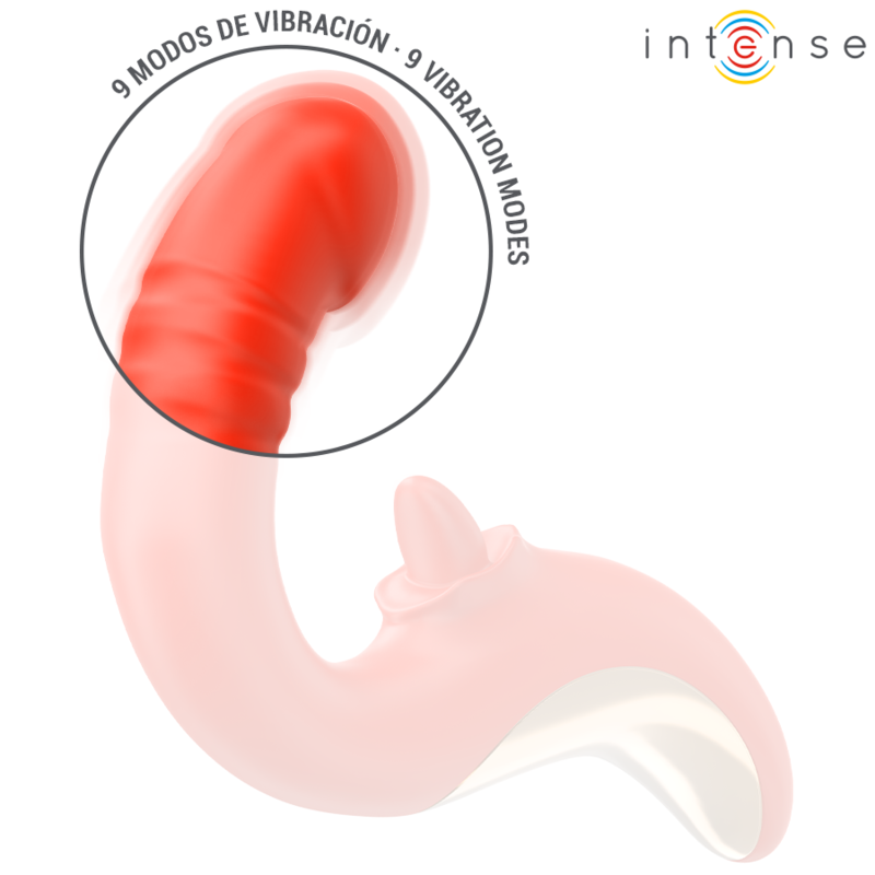 INTENSE - VIBRADOR E ESTIMULADOR PAULINA EM FORMATO U VERMELHO - Imagem 3
