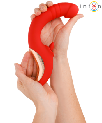 INTENSE - VIBRADOR E ESTIMULADOR PAULINA EM FORMATO U VERMELHO - Imagem 4