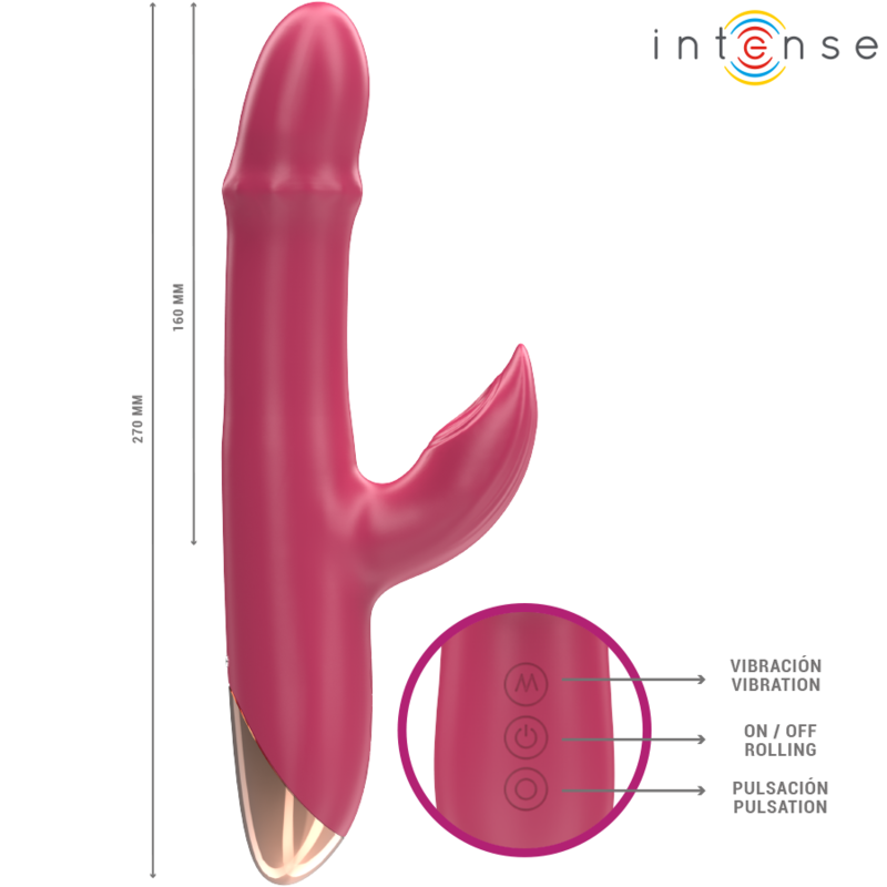 INTENSE - CHLOE VIBRADOR MULTIFUNCIONAL 3 EM 1 VERMELHO - Image 2