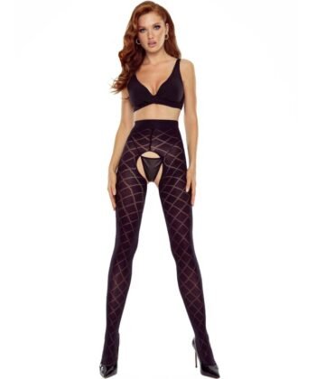 PASSION - TIOPEN 025 CALÇA CROTCHLESS PRETA 1/2 40 DEN