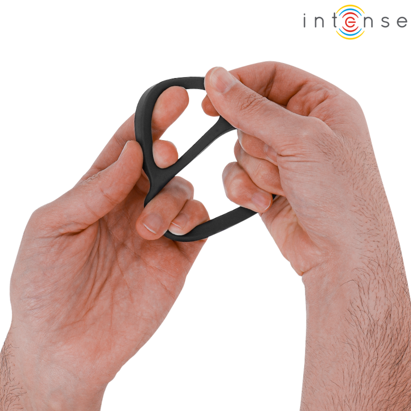 INTENSE - BOBBY DUPLO ANEL DE SILICONE PARA PÊNIS PRETO - Image 2