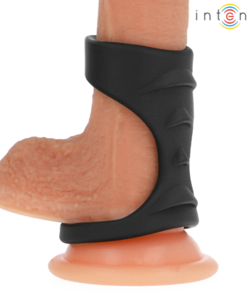 Visão alternativa de INTENSE - THEO ANEL DE SILICONE DUPLO PARA PÊNIS MODELO 3 PRETO