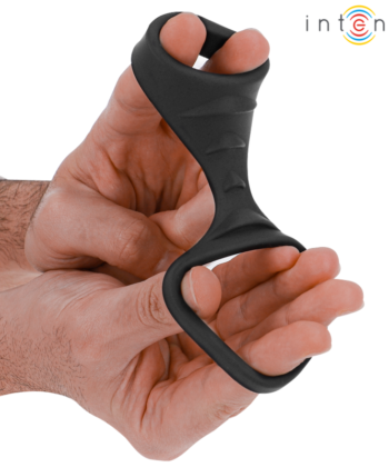 Visão alternativa de INTENSE - THEO ANEL DE SILICONE DUPLO PARA PÊNIS MODELO 3 PRETO