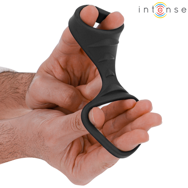 INTENSE - THEO ANEL DE SILICONE DUPLO PARA PÊNIS MODELO 3 PRETO - Image 2