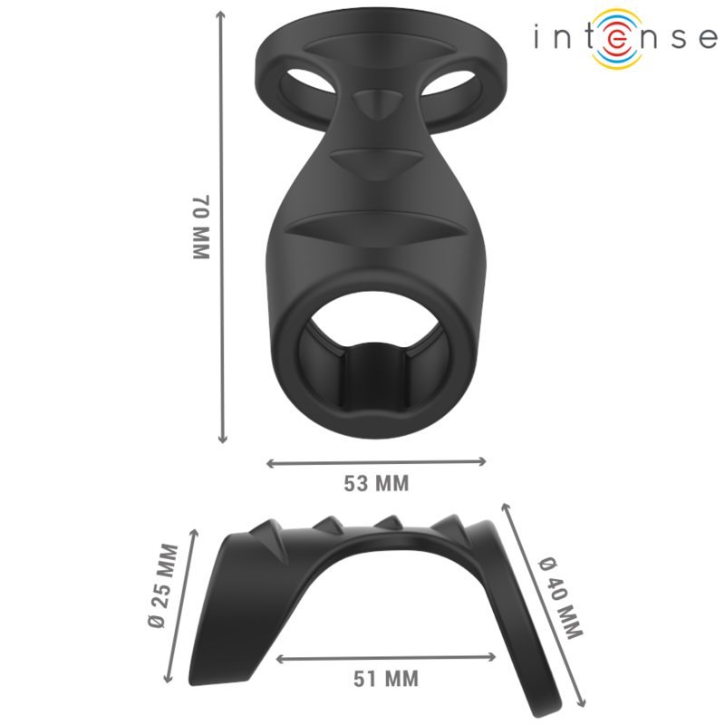 INTENSE - THEO ANEL DE SILICONE DUPLO PARA PÊNIS MODELO 3 PRETO - Image 5