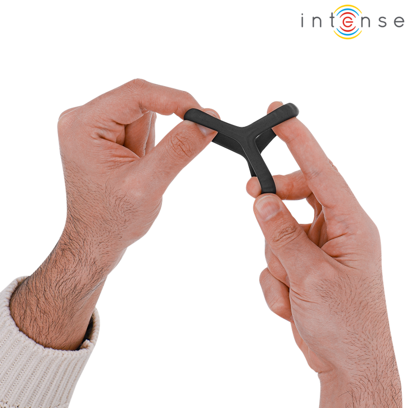 INTENSE - CARSON ANEL DE PÊNIS DUPLO DE SILICONE PRETO MODELO 4 - Image 4
