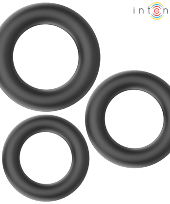 INTENSE - HUGH 3 ANÉIS DE SILICONE BÁSICOS PRETOS