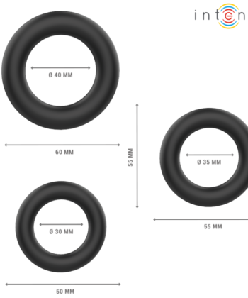 Visão alternativa de INTENSE - HUGH 3 ANÉIS DE SILICONE BÁSICOS PRETOS