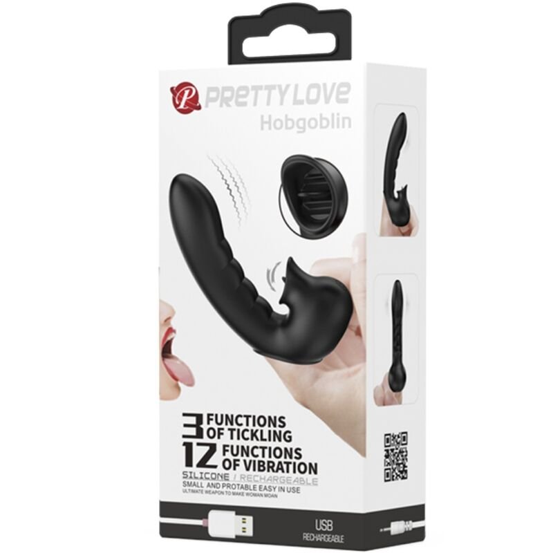 PRETTY LOVE - HOBGOBLIN VIBRATING FINGER CASE 12 VIBRAÇÕES + ESTIMULADOR DE CLITÓRIS PRETO - Image 4
