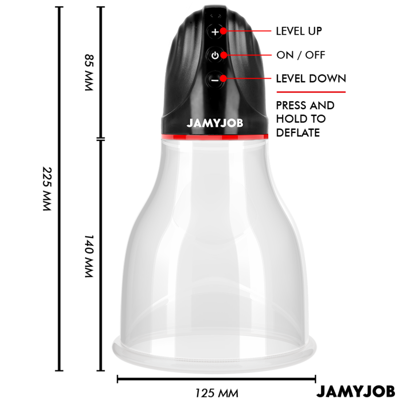 JAMYJOB - BOMBA DE TESTÍCULOS AUTOMÁTICA XPAND LITE 3 NÍVEIS DE SUCÇÃO CINZA - Image 5