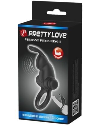 Visão alternativa de PRETTY LOVE - ANEL VIBRATÓRIO + ESTIMULADOR DE CLITÓRIS DE COELHO 10 VIBRAÇÕES PRETO