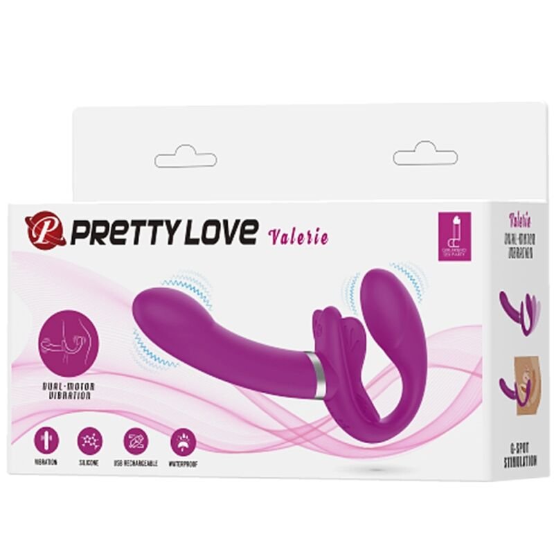 PRETTY LOVE - VIBRADOR VALERIE DOUBLE STRAP-ON 12 VIBRAÇÕES ROXO - Image 5