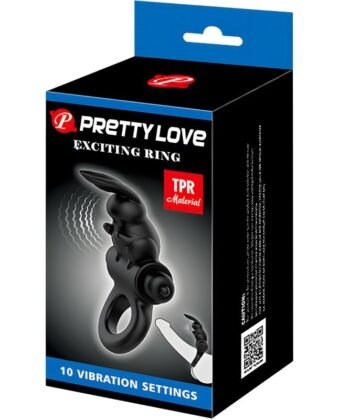 PRETTY LOVE - ANEL VIBRADOR COELHO ANEL EXCITANTE 10 VIBRAÇÕES PRETO - Image 5