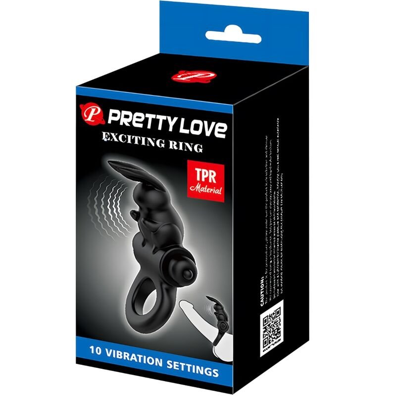PRETTY LOVE - ANEL VIBRADOR COELHO ANEL EXCITANTE 10 VIBRAÇÕES PRETO - Image 5