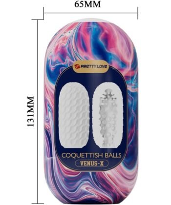 PRETTY LOVE - MASTURBADOR MASCULINO DE SILICONE COQUETTISH BALLS BRANCO - Image 3