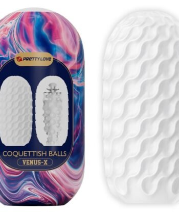 PRETTY LOVE - MASTURBADOR MASCULINO DE SILICONE COQUETTISH BALLS BRANCO