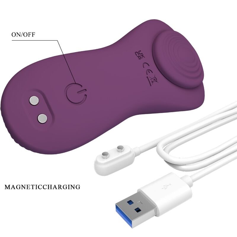PRETTY LOVE - MANE LAY ON MASSAGEADOR DE CLITÓRIS 10 VIBRAÇÕES CONTROLE REMOTO ROXO - Imagem 3