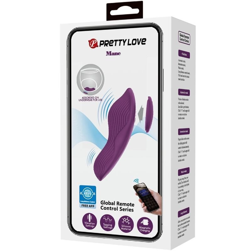 PRETTY LOVE - MANE LAY ON MASSAGEADOR DE CLITÓRIS 10 VIBRAÇÕES CONTROLE REMOTO ROXO - Imagem 5