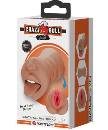 CRAZY BULL - SARAH DUPLO MASTURBADOR BOCA E VAGINA CARNE - Imagem 5