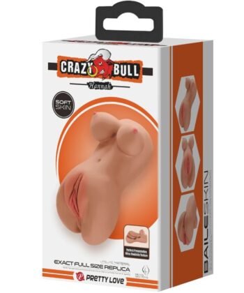 CRAZY BULL - HANNAH MASTURBADOR DUPLO VAGINA E ÂNUS MULATO REALISTA - Imagem 3