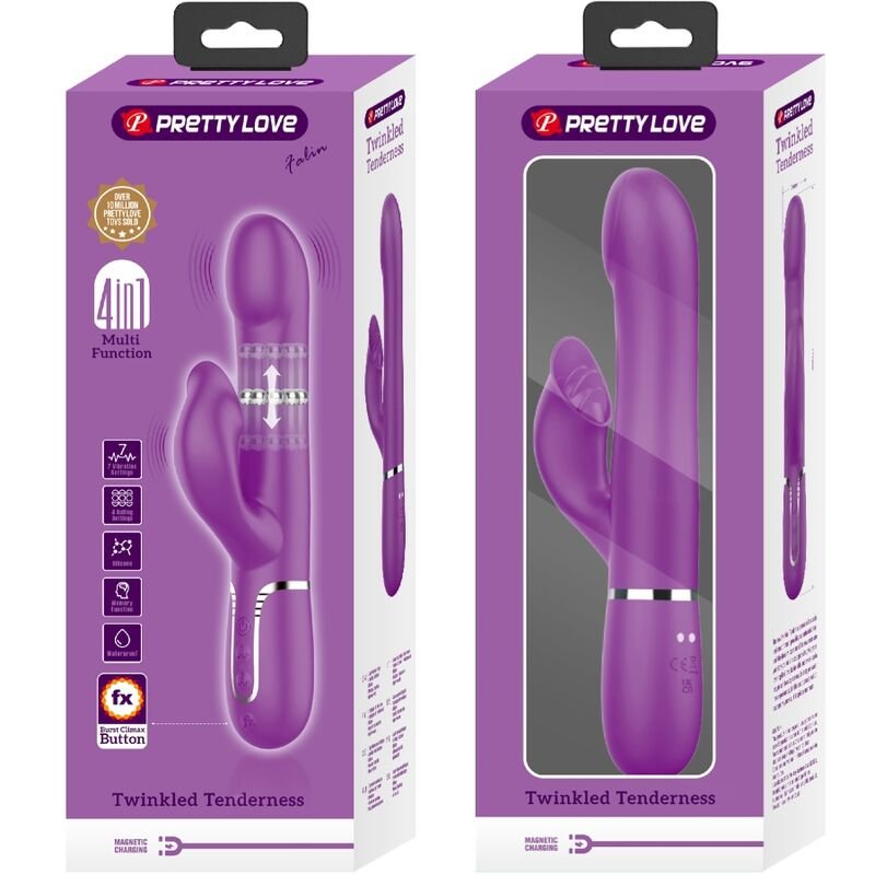 PRETTY LOVE - VIBRADOR E ESTIMULADOR MULTIFUNCIONAL 4 EM 1 ROXO - Imagem 5