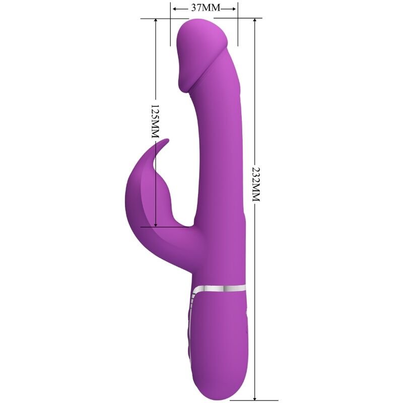 PRETTY LOVE - KAMPAS 3 EM 1 MULTIFUNCIONAL COELHO VIBRADOR ROXO - Imagem 4