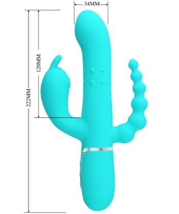 Visão alternativa de PRETTY LOVE - CAMMY 4 EM 1 MULTIFUNCIONAL TRIPPLE RABBIT VIBRADOR AZUL